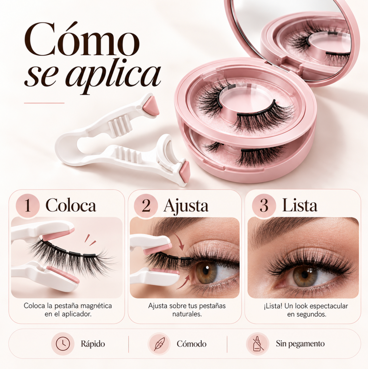 Pestañas magnéticas Aurevia | Kit con aplicador y estuche