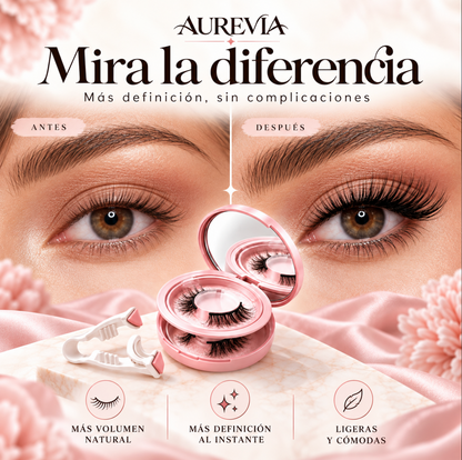 Pestañas magnéticas Aurevia | Kit con aplicador y estuche