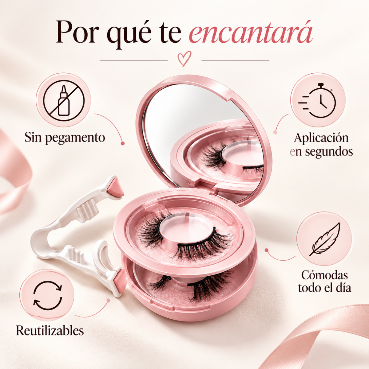Pestañas magnéticas Aurevia | Kit con aplicador y estuche